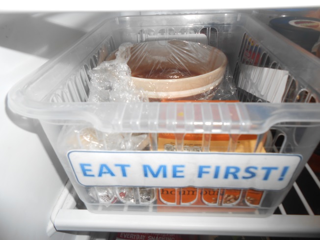Refrigerator triage box in an Eating HomeLab, which was used to assist with more accurate food circulation.