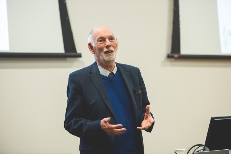 Professor Wieghardt addresses the audience at the 2015 Cocker Lecture.