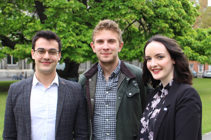 Students selected for WIP 2015, from left,  Faris Bader, Finn Murphy and Rachel Lavin. Photo credit: Benedict Shegog