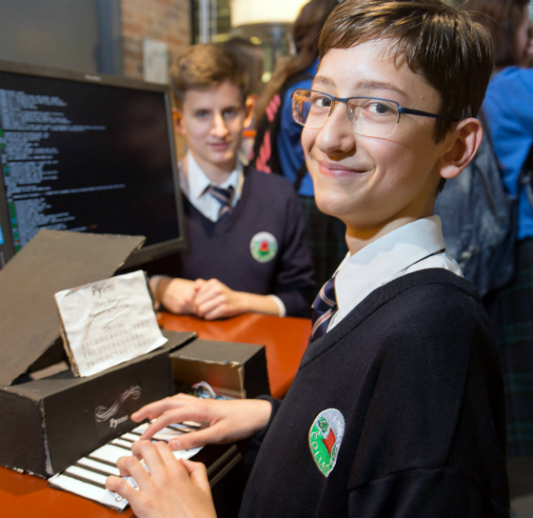 Second year students from Marino College Gytis Daujotas and Kevin Andre showcase their Python Piano