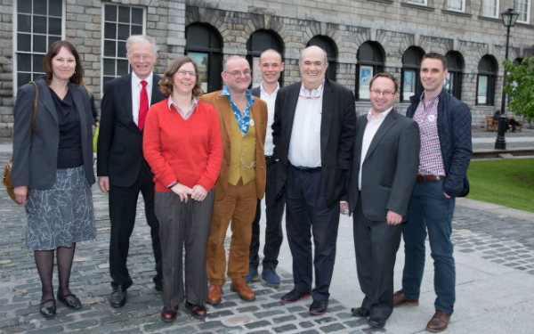 Dr Heather Ingman, Prof Nicholas Grene, Professor Danielle Clarke, Dean of Arts, Humanities and Social Sciences Prof Darryl Jones, Dr Paul Delaney, Colm To?ibi?n, Dr Brendan O'Connell and Dr Pádraic Whyte.