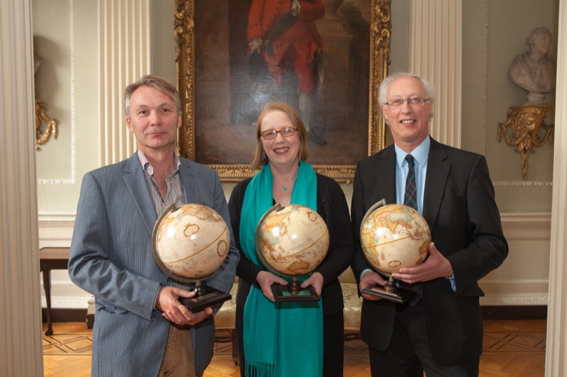Recipients of the Trinity Global Engagement Awards, from left, Professor Mac MacLachlan from the Trinity Centre for Global Health, Dr Lorna Carson from the Trinity Centre for Asian Studies and Dr Roger West from the School of Engineering