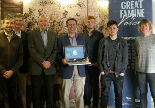 John O'Driscoll, General Manager, Strokestown Park House and the Irish National Famine Museum; Kevin Baird, CEO, Irish Heritage Trust; Patrick Kenny, Chairman, Westward Group;  Dr Owen Conlan, Niall Hunt and James Brankin, the ADAPT Centre, Trinity; Dr Danielle O'Donovan, Irish Heritage Trust and Trinity  