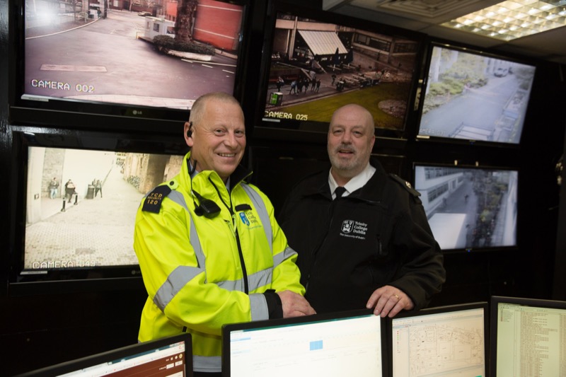 Patrick Chmiel, Security Officer and Niall Gribben, Superintendent in Base 1, the College Security Centre