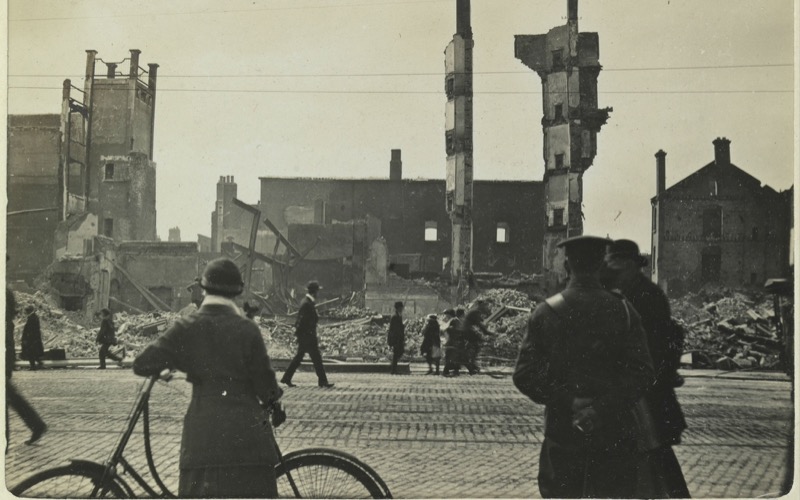 Aftermath: a view of the Hotel Metropole after the Rising
