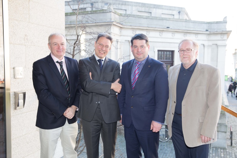 Prof Vincent Wade of the ADAPT Centre at Trinity, Prof Luciano Floridi of Oxford University, Dara Murphy TD, and Prof Declan O’sullivan of the ADAPT Centre at Trinity.