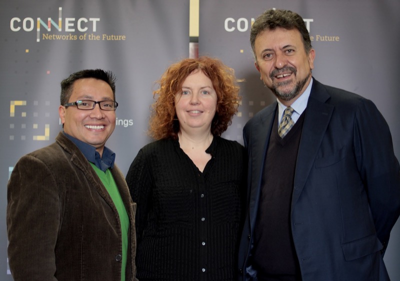 Dr Johann M. Marquez-Barja, Senior Research Fellow at the CONNECT Centre and Technical Lead on the FORGE project in Trinity, Prof Linda Doyle, Director of CONNECT, and Mr Carlos García De Alba, Mexican Ambassador to Ireland