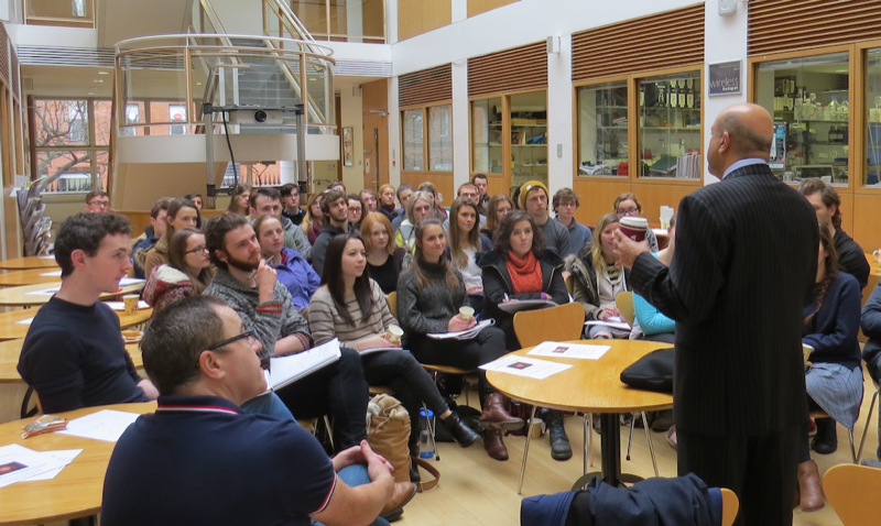 Dr Dixit leading a Q&A session with undergraduate students in Trinity's Smurfit Institute of Genetics.