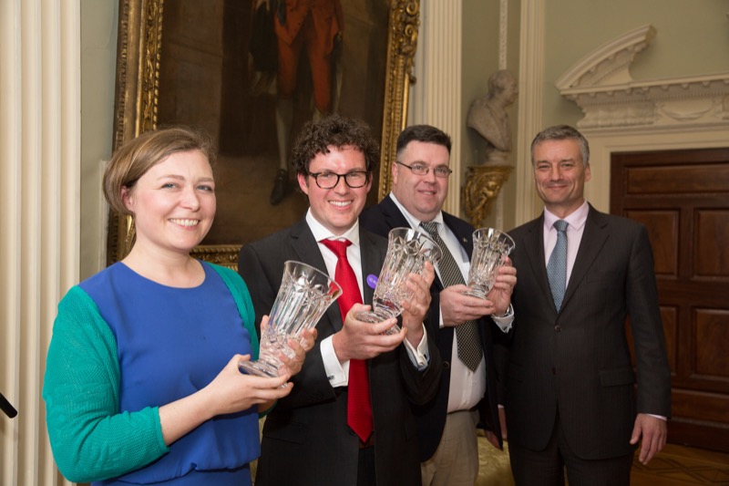 Prof Michelle D'Arcy, Dr Shane Bergin, Prof Kevin Kelly, were presented awards by the Provost, Dr Patrick Prendergast at the annual Provost’s Teaching Awards ceremony