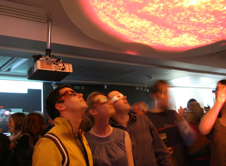 Revellers enjoy the heliosphere - 3d satellite footage of the sun