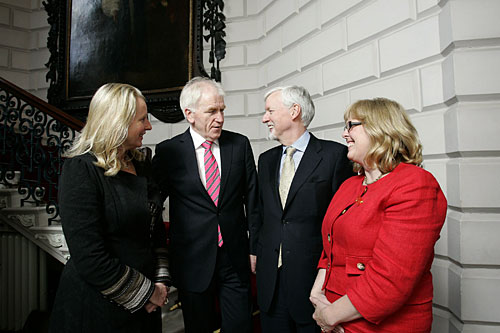 Director of the national library of ireland, dr fiona ross, minister, minister deenihan, provost john hegarty and prof jane ohlmeyer