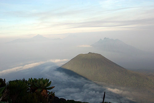 view of vocanoes at virunga